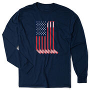 Hockey Tshirt Long Sleeve - American Flag