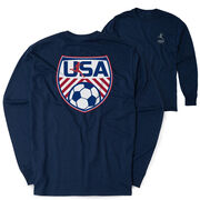 Soccer Tshirt Long Sleeve - Soccer USA (Back Design)