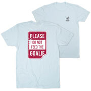 Hockey Short Sleeve T-Shirt - Don't Feed The Goalie (Back Design)