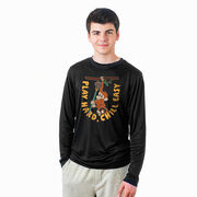 Guys Lacrosse Long Sleeve Performance Tee - Play Hard, Chill Easy