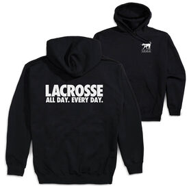 Girls Lacrosse Hooded Sweatshirt - All Day Every Day (Back Design)