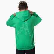 Hockey Hooded Sweatshirt - Hockey Player Sketch (Back Design)