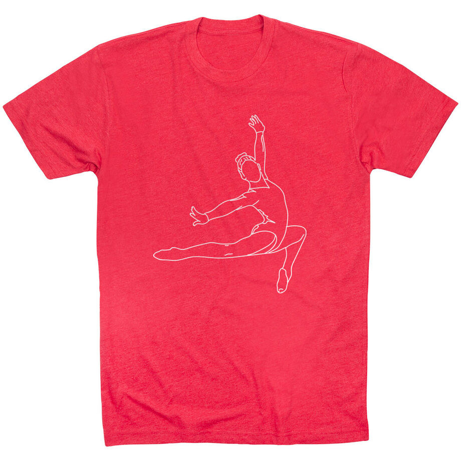 Gymnastics Short Sleeve T-Shirt - Gymnast Sketch