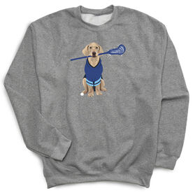 Guys Lacrosse Crewneck Sweatshirt - Laxer the Lacrosse Dog