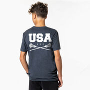 Guys Lacrosse Short Sleeve T-Shirt - USA Lacrosse (Back Design)