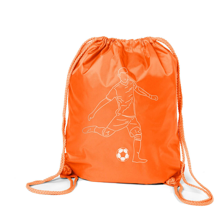 Soccer Drawstring Backpack - Soccer Guy Player Sketch