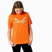 Girls Lacrosse Short Sleeve Performance Tee - Crossed Girls Sticks