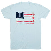 Guys Lacrosse Short Sleeve T-Shirt - American Flag