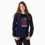 Hockey Tshirt Long Sleeve - American Flag