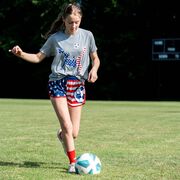 Soccer T-Shirt Short Sleeve - Girls Soccer Stars and Stripes Player