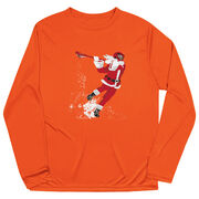 Guys Lacrosse Long Sleeve Performance Tee - Santa Laxer