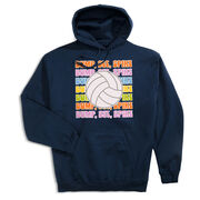 Volleyball Hooded Sweatshirt - Bump, Set, Spike