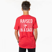 Baseball Short Sleeve T-Shirt - Raised in a Cage Baseball (Back Design)