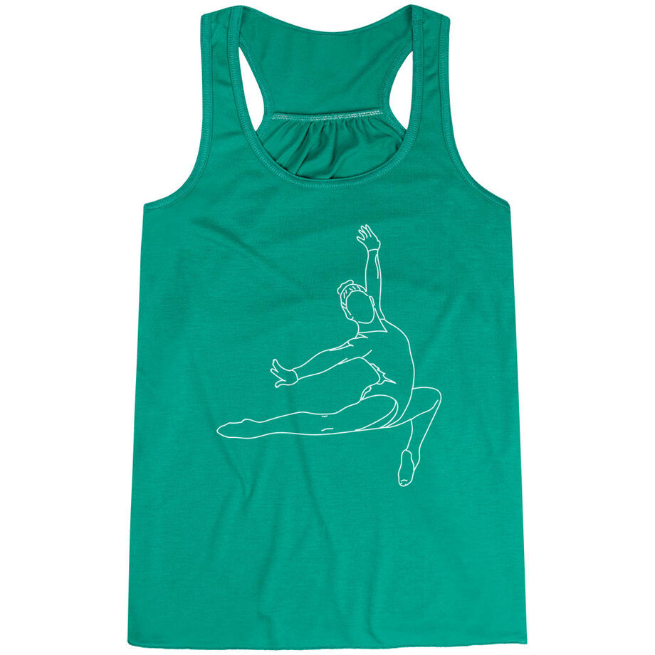 Gymnastics Flowy Racerback Tank Top - Gymnast Sketch