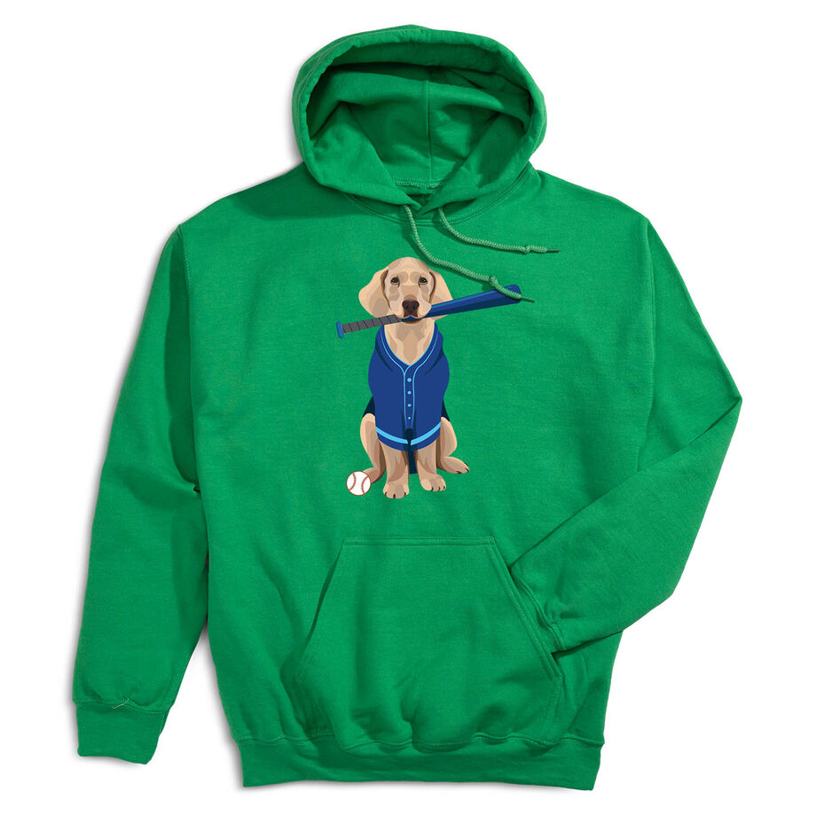 Baseball Hooded Sweatshirt - Dinger the Baseball Dog