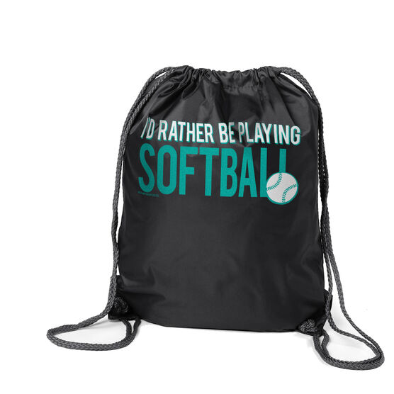 I'd Rather Be Playing Softball Sport Pack Cinch Sack
