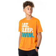 Swimming T-Shirt Short Sleeve Eat. Sleep. Swim.