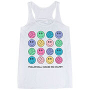 Volleyball Flowy Racerback Tank Top - Volleyball Makes Me Happy