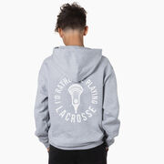 Guys Lacrosse Hooded Sweatshirt - I'd Rather Be Playing Lacrosse (Back Design)