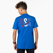 Soccer Short Sleeve T-Shirt - USA Patriotic (Back Design)