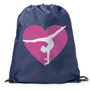 Gymnastics Drawstring Backpack - Gymnast Heart