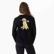 Girls Lacrosse Crewneck Sweatshirt - Chase The Lax Dog (Back Design)