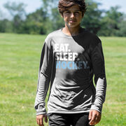 Hockey Long Sleeve Performance Tee - Eat. Sleep. Hockey.