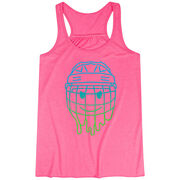 Hockey Flowy Racerback Tank Top - Have An Ice Day Smiley