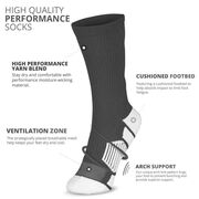 Team Number Woven Mid-Calf Socks - Black