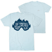 Skiing Short Sleeve T-Shirt - The Mountains Are Calling (Back Design)