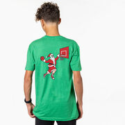 Basketball Short Sleeve T-Shirt - Slam Dunk Santa (Back Design)