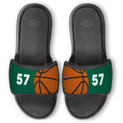 Basketball Repwell&reg; Slide Sandals - Ball and Number Reflected