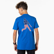 Baseball Short Sleeve T-Shirt - Baseball Stars and Stripes Player (Back Design)