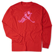 Hockey Tshirt Long Sleeve - Neon Hockey Girl