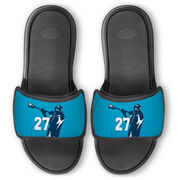 Guys Lacrosse Repwell&reg; Slide Sandals - Lax Jumpshot with Number