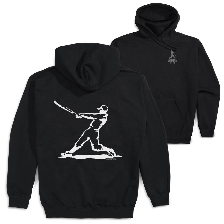 Baseball Hooded Sweatshirt - Baseball Player (Back Design)