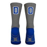 Team Number Woven Mid-Calf Socks - Gray/Blue