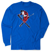 Skiing Tshirt Long Sleeve - Freestyle Santa