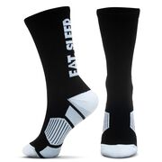 Wrestling Woven Mid-Calf Socks - Eat. Sleep. Wrestle.