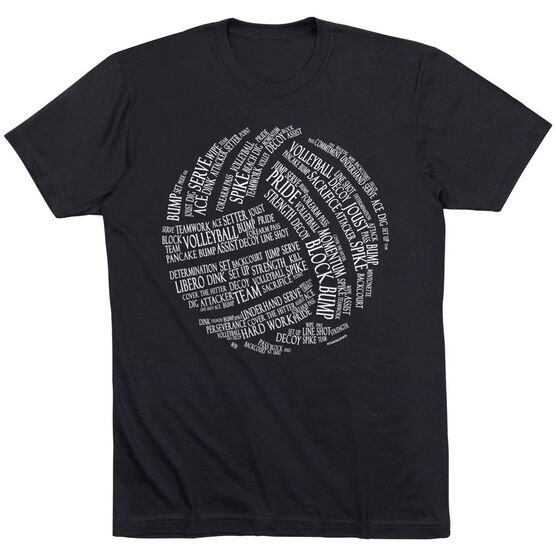 Volleyball T-Shirt Short Sleeve Volleyball Words