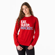 Hockey Tshirt Long Sleeve - Eat. Sleep. Hockey