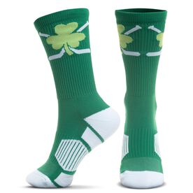 Hockey Woven Mid-Calf Socks - Shamrock Crossed Sticks