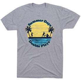 Softball Short Sleeve T-Shirt - Summer Days Double Plays
