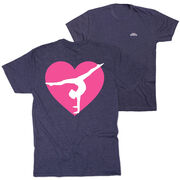 Gymnastics Short Sleeve T-Shirt - Gymnast Heart (Back Design)