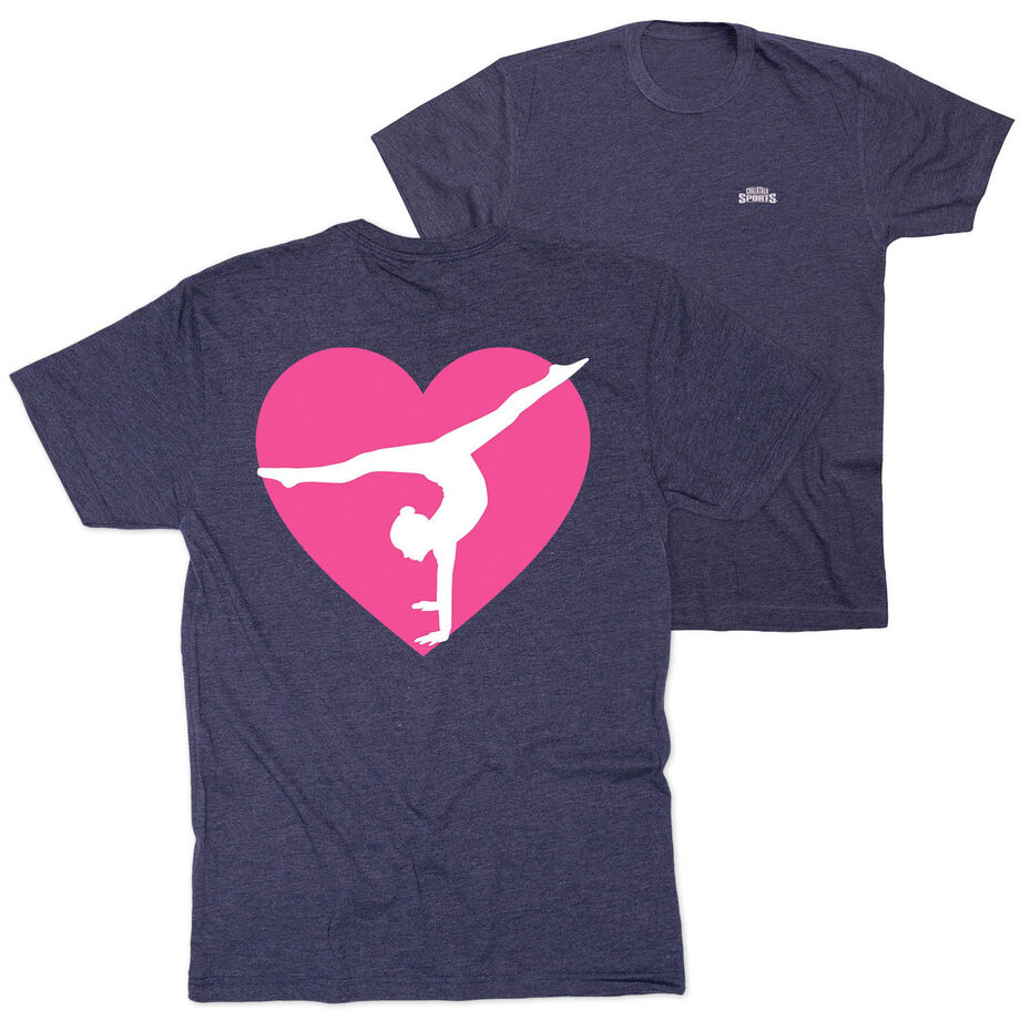 Gymnastics Short Sleeve T-Shirt - Gymnast Heart (Back Design)