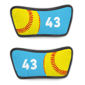 Softball Repwell&reg; Sandal Straps - Ball and Number Reflected