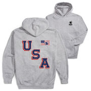 Hockey Hooded Sweatshirt - USA Gold (Back Design)