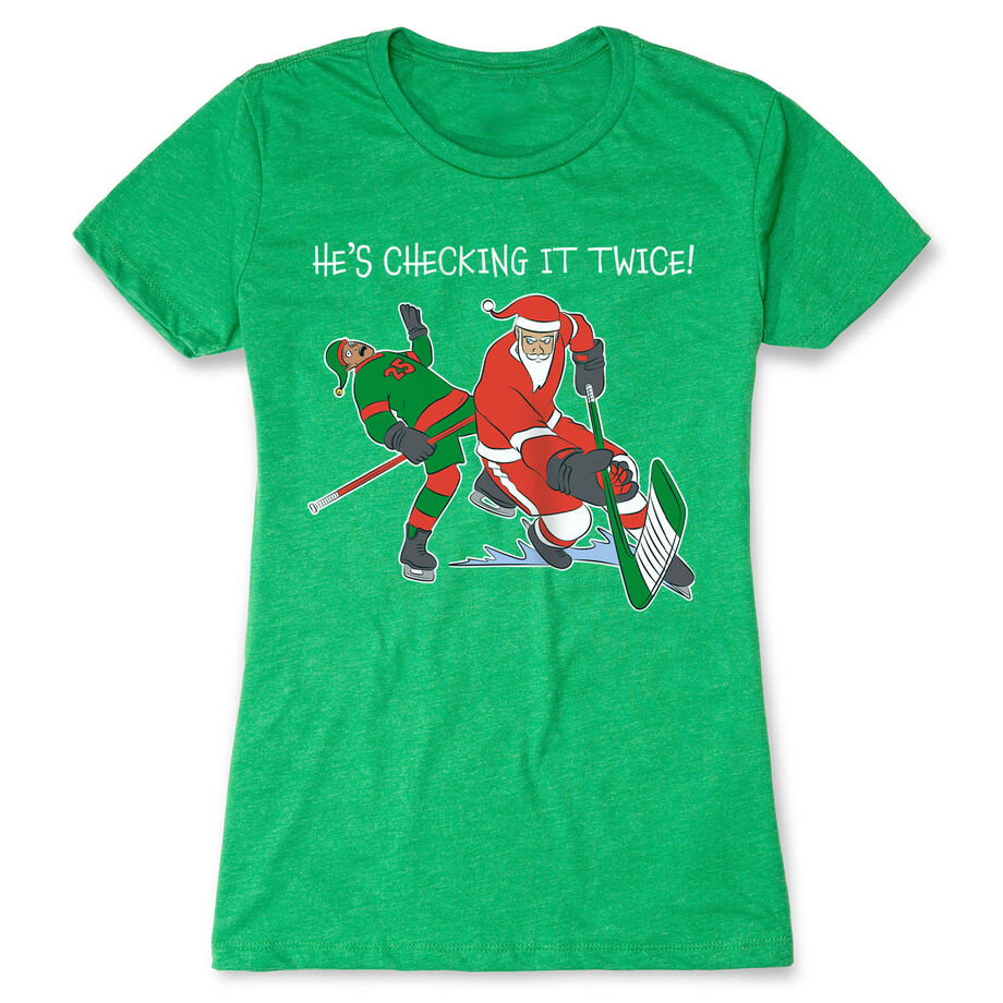 Hockey Women's Everyday Tee - He's Checking It Twice