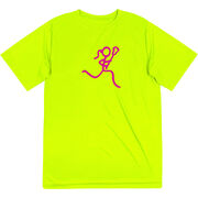 Girls Lacrosse Short Sleeve Performance Tee - Neon Lax Girl