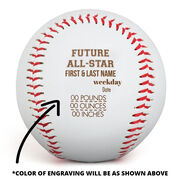 Engraved Baseball - New Born